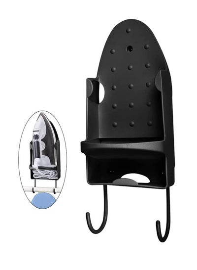 Buy Iron Wall Mount Ironing Board Hanger, Iron Rack Wall Mounted Ironing Board Storage Organizer for Holding Iron and Ironing Board, Iron Wall Mount with Attached Ironing Board Hooks (Black) in Saudi Arabia