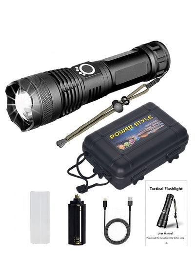 اشتري Aluminum Alloy Mini Outdoor Flashlight, USB Charging, IPX6 Waterproof, 5 Lighting Modes ，Plastics Gift Box Package في السعودية