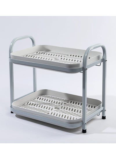 اشتري Ivy 2 - Tier Rack and Tray Set, White - 37x32 cm في الامارات