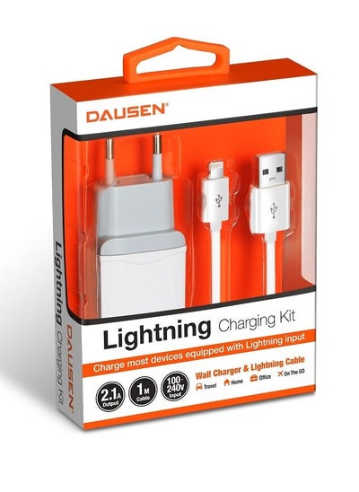 Buy Dausen TR-EA430WT Lightning Wall charger kit 2.1A in Egypt