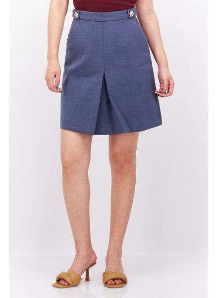 اشتري Women Textured Mini Skirt, Slate Blue في الامارات