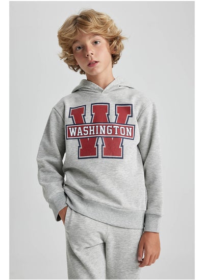 Buy Boy Regular Fit Hooded Long Sleeve Knitted Sweat Shirt in Egypt