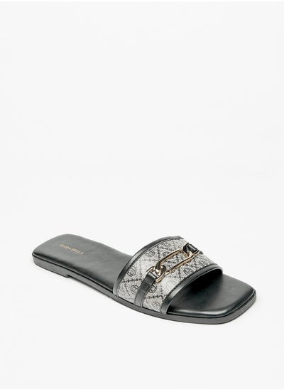 اشتري Metal Accent Slip-On Flat Sandals في السعودية