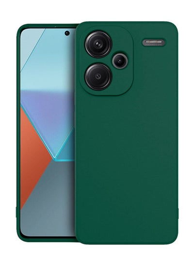 اشتري Stylish TPU Silicone Back Cover Case for Xiaomi Redmi Note 13 Pro Plus– Slim Fit Design, Smooth and Soft – Dark Green في السعودية