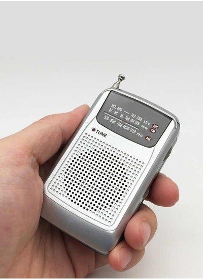 اشتري Mini Pocket Portable Radio with Loud Speaker and Headphone Plug, Battery Operated, Excellent Reception, for Walking, Running, Fishing, Traveling في السعودية