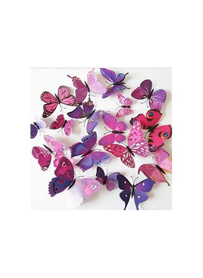 Buy 12Pcs Butterfly Plane Wall Sticker Home Decoration Model Multicolour in Egypt