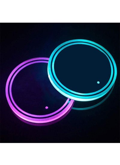 Buy LED Cup Holder Lights，USB Charging Cup Mat ,For Drink Coaster Accessories Interior Decoration  LED Car Coasterss,2 PCS in Saudi Arabia