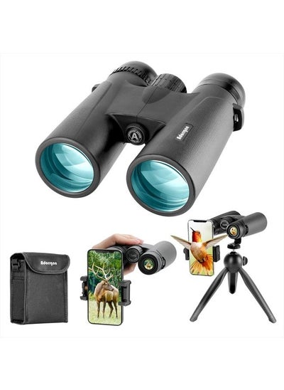 اشتري 12x42 HD Binoculars for Adults High Powered with Phone Adapter, Tripod and Tripod Adapter - Large View Binoculars with Clear Low Light Vision - Binoculars for Bird Watching Cruise Ship Travel في الامارات