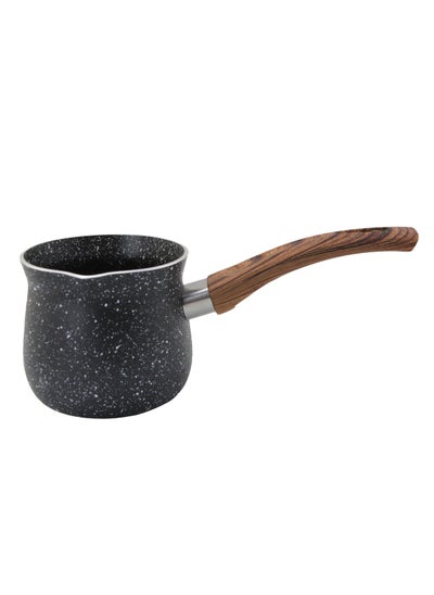 Buy Black Granite Coffee Warmer with Wooden Soft Touch Handle 11cm in UAE