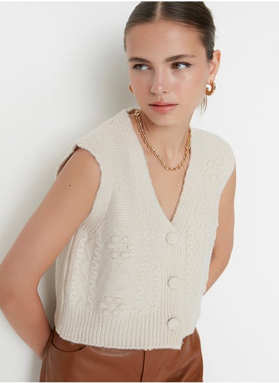 Buy Stone Soft Textured Knitwear Sweater TWOAW22BZ0033 in Egypt