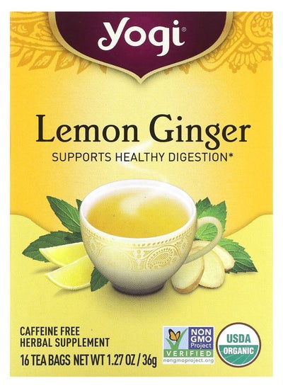 Buy Lemon Ginger Caffeine Free 16 Tea Bags 1.27 oz (36 g) in UAE