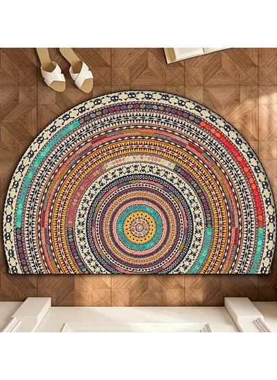 Buy Chic and Functional: Boho Half-Round Mat (50x80 cm) for Indoors, Bohemian Area Rug, Non-Slip Floor Carpet - Perfect for Home and Kitchen Decor, Ideal Gifts with Farmhouse Flair!" in UAE