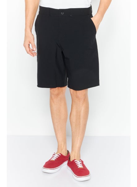 اشتري Men Sportswear Fit Brand Logo Golf Shorts, Black في الامارات