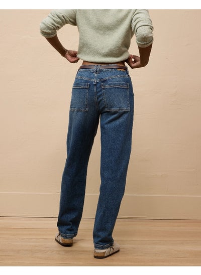 اشتري AE Stretch Super High-Waisted Baggy Straight Utility Jean في الامارات