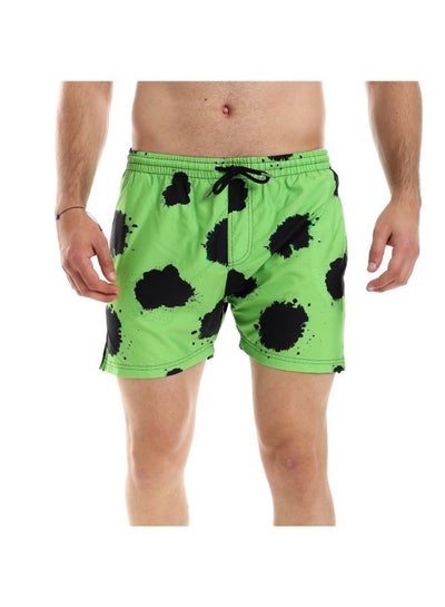Buy Black & Lime Green Self Patterned Swim Short with Sided & Back Pockets-Multicolor in Egypt