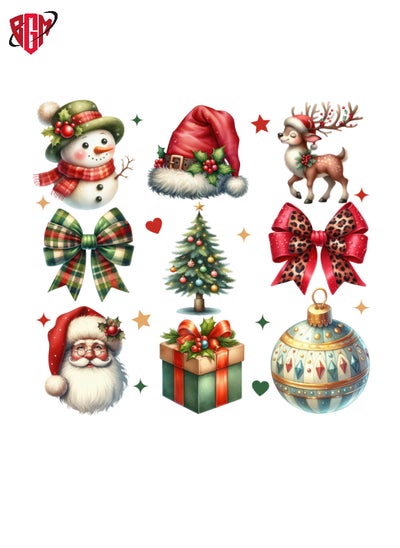 Buy Christmas Decoration Xmas Decal Home Decoration Self-Adhesive Christmas Decorative Sticker 11.6x8.26 Inch A4 Size in UAE