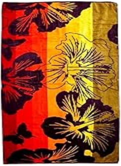 Buy Signoola Beach towel 90 x 170 cm Orange Flowers, 100% cotton. in Egypt