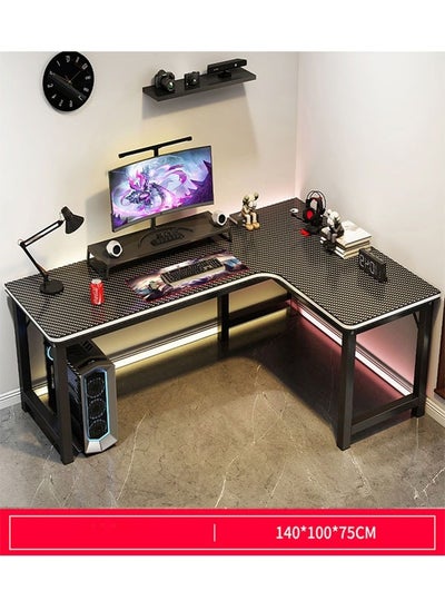 اشتري Computer and Multifunction Table Home Office Workstation with Storage Rack 140X100 cm (Right Corner) في الامارات