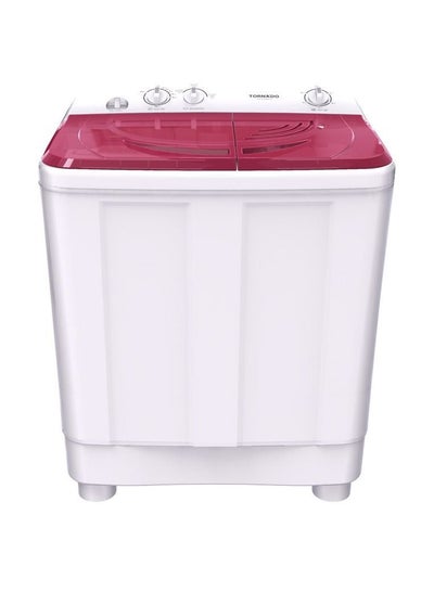 Buy TORNADO Washing Machine Half Automatic 7 Kg, 2 Motors, White x Red TWH-Z07DNE-W(RD) in Egypt