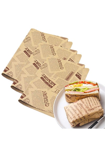 Buy 100-Piece Disposable Greaseproof Paper Sheet in UAE