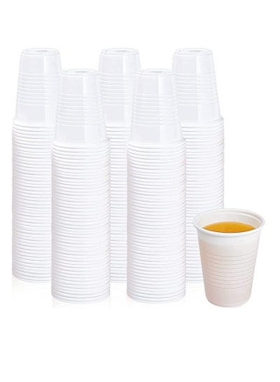 Buy 1000PC 6oz Plastic Disposable Water Cold Drinks Juices Drinking Cups White For Office And Home in UAE