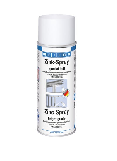 Buy WEICON Zinc Spray Bright Grade | 400 ml | Rust protection, heat-resistant and suitable as a primer for Metal | Fast Drying | Galvanizing colour in UAE