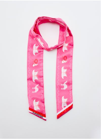 Buy Sadu Pattern Twilly Scarf Pink in UAE