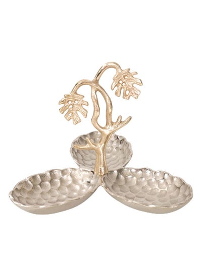 اشتري Botanic Leaf Oval Nut Bowl, Nickel & Gold في الامارات