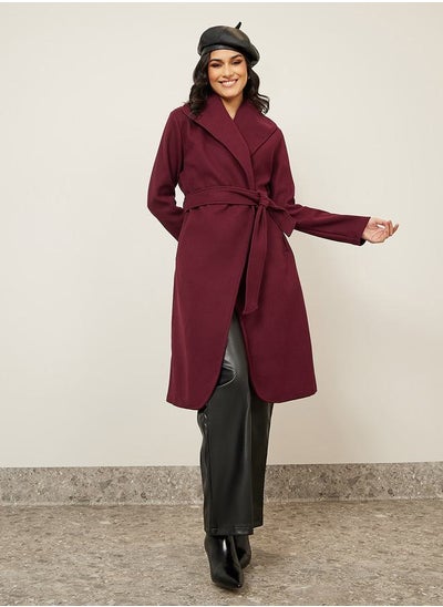 Buy Belted Wool Like Midi Coat in Saudi Arabia