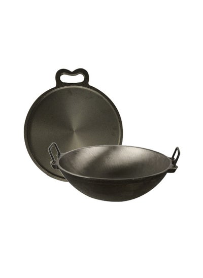 Buy Cast Iron Combo Set 1 X 28cm Kadai 1 X 28cm Dosa Tawa Pre-seasoned in UAE