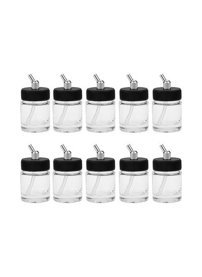 اشتري 10-Piece Glass Bottles Airbrush Set Clear 18.5x7.5x8centimeter في السعودية