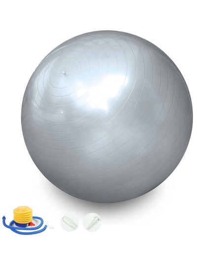 Buy Gymnastic, Yoga and Exercise Ball With Air Pump 75 CM, Grey in Egypt