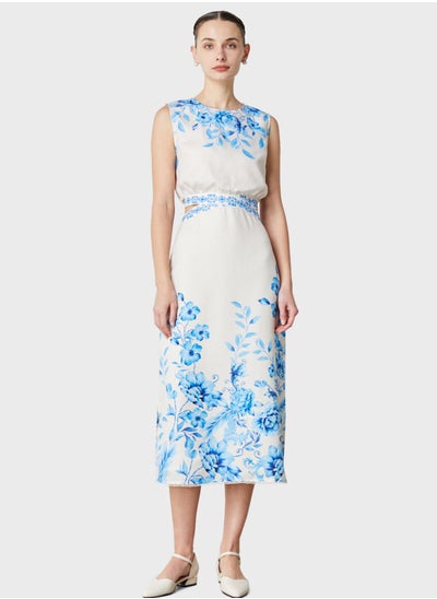 Buy Floral Print Cut Out Dress in UAE