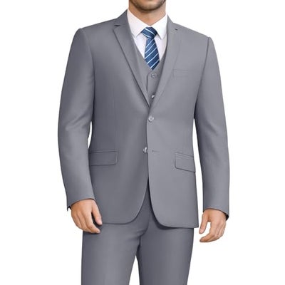 Premium 3 Pieces Suits for Men, Classic Mens Suits 2 Buttons Slim Fit Solid Jacket Vest Pants & Tie, Tuxedo Set for Men Party Business Prom Wedding Causal Formal Graduation Outfit,Light Grey Premium 3 Pieces Suits for Men, Classic Mens Suits 2 Buttons Slim Fit Solid Jacket Vest Pants & Tie, Tuxedo Set for Men Party Business Prom Wedding Causal Formal Graduation Outfit,Light Grey