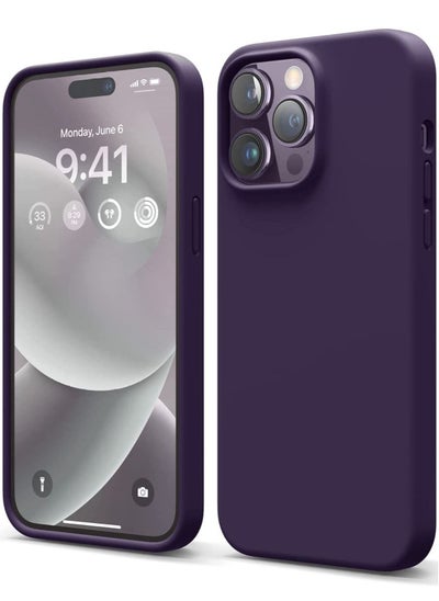 Buy Silicone Case Cover for iPhone 14 Pro MAX - Deep Purple in UAE