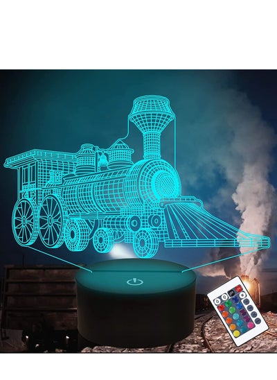 اشتري Train 3D Gifts Lamp  Attivolife Illusion Hologram Multicolor Night Light with Timer Remote Control 16 Colors Changing  Kids Bedroom Decor Novelty Birthday Christmas Present في الامارات