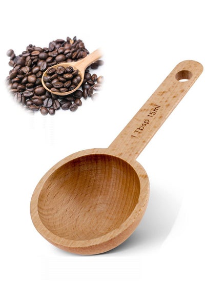 Buy Wooden Coffee Spoon, Coffee Spoon for Measuring Coffee Beans, Ground Beans or Tea, 1 Tablespoon and 15ml Capacity, Soup Blender Home Kitchen Accessory (Beech Wood) in Saudi Arabia