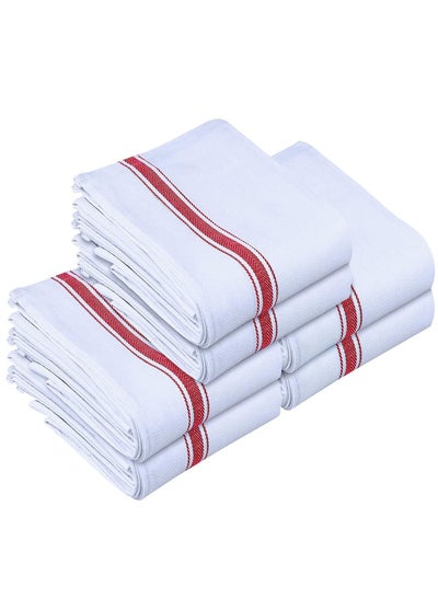 Buy MahMir® Towels Dish Towels,  16x27 Inches ( 40x70 cm ) 100% Ring Spun Cotton Super Absorbent Linen Kitchen Towels, Soft Reusable Cleaning Bar and Tea Towels Set (6 Pack, Red) in UAE