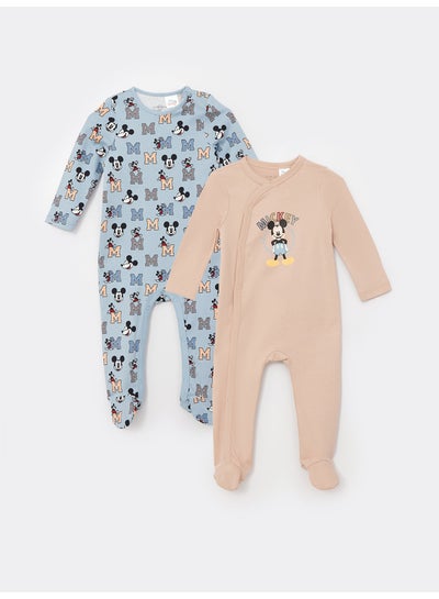Buy Crew Neck Long Sleeve Mickey Mouse Printed Baby Boy Jumpsuit 2-Pack in Egypt