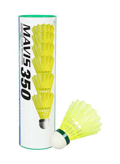 اشتري Mavis 350 Yellow Slow Speed Nylon Shuttlecock, Pack of 6, M في الامارات