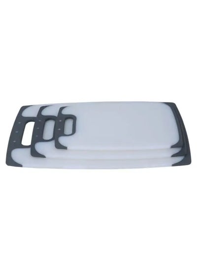 Buy 3Pcs White Rectangular Cutting Board Set with Black Handle in Saudi Arabia