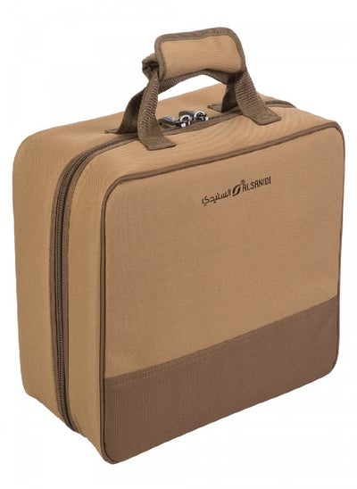 Buy Al Wessam tea and coffee bag for trips, Camping bag, Kaki, Size 40*28*20Cm in Saudi Arabia