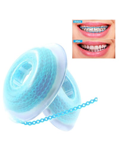Buy 2 rolls of 2.28m each orthodontic braces rubber chain, the braces dynamic chain consists of a short filament chain (short, 0.136 in (3.3 mm),Sky Blue) in Saudi Arabia