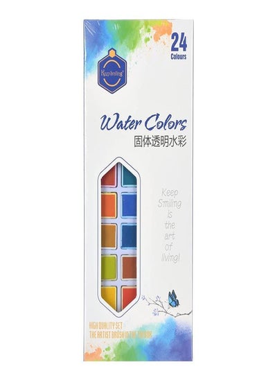 Buy Water Color Set, Iron Plate, 24 Colors. in Egypt