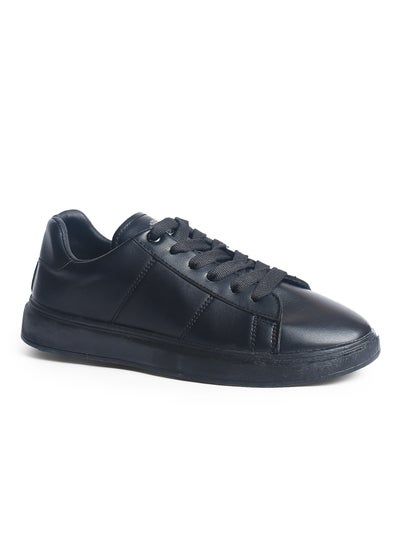 Buy Men's Minimalist Lace-up Black Flat Sneakers in Egypt