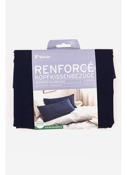 اشتري 2 Pieces Reinforce Pillowcases 80 x 40 cm, Navy في الامارات