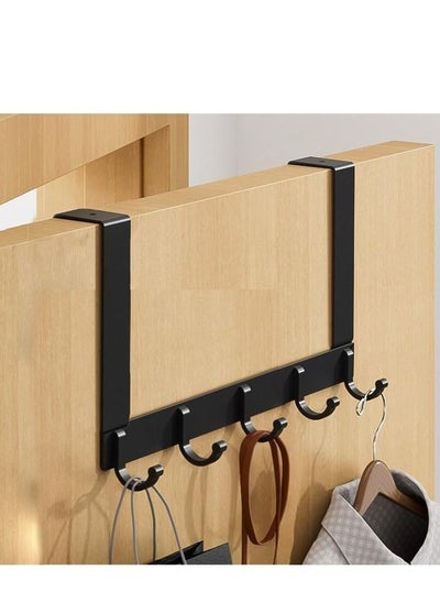 Buy Over The Door Hook Hanger, Heavy-Duty Over Door Hanger - 5 Hooks, Space Saving Over Door Organizer Rack for Hanging Coat, Towel, Bag, Robe 1 in UAE