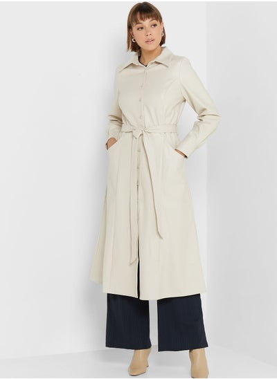 Buy Belted Button Down Shirt Dress in Saudi Arabia