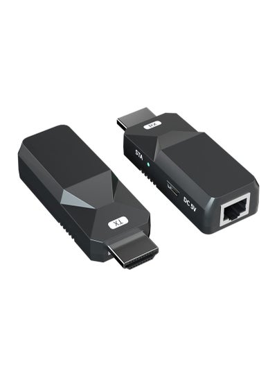 اشتري HDMI Extender 165ft Audio Video 1080P Over Cat5 Cat6 Ethernet Cable Transmit Lossless Signal Long Distance Extension Adapter, 2 PCS في الامارات