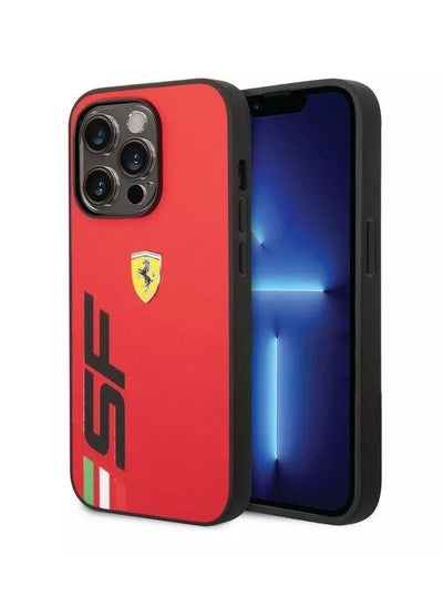 Buy Ferrari Pu Leather Case With Printed Big Sf Logo For Iphone 14 Pro Max Red in UAE